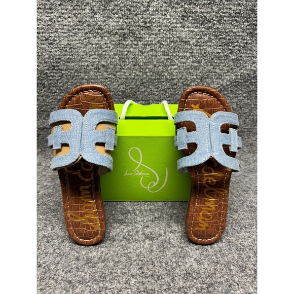 Sam Edelman Unisex-Child Valeri Mini Slide Sandal Saddle Jean Size 1 - Picture 6 of 8